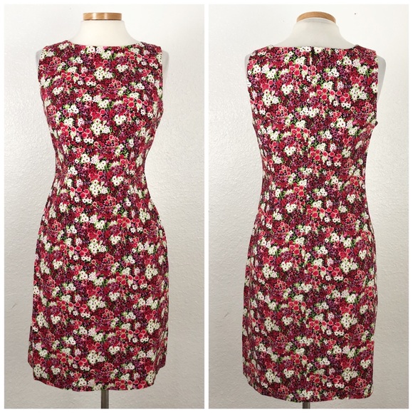 Vintage Dresses & Skirts - CDC | 90’s Red Pink Floral Midi Shift Dress